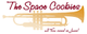 Logo mit Trompete und Schriftzug: "The Space Cookies, all You need is Jazz!"