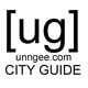 Logo de unngee.com, guide urbain avec les lettres "[ug]" en noir sur fond blanc.