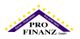 Logo von Pro Finanz GmbH mit Slogan und gelben Sternen.