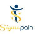 Logo with a stylized "S" and human figure, featuring the text "Signa pain."