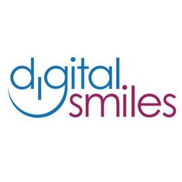 Logo with "digital smiles" text; "d" and "g" form a smile.