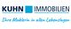 Logo mit Text: "KUHN IMMOBILIEN - Ihre Maklerin in allen Lebenslagen".
