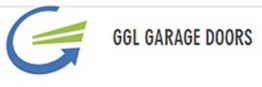 Logo of GGL Garage Doors with a blue and green arrow design.