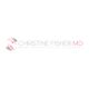 Logo of Christine Fisher MD, Board Certified Plastic Surgeon, with abstract circular design.