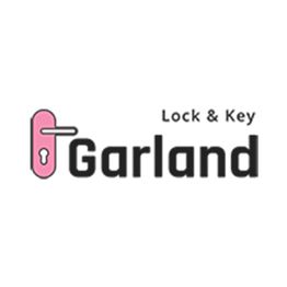 Garland Lock & Key logo with a pink keyhole and handle graphic on the left.
