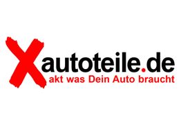 Logo von Xautoteile.de mit rotem X und Schriftzug "akt was Dein Auto braucht" in Schwarz und Rot.