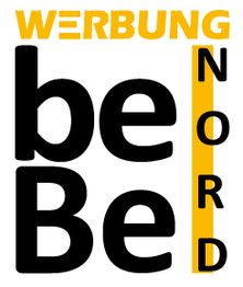 Schwarzer Text auf weißem Hintergrund: "WERBUNG be Be NORD" in verschiedenen Schriftgrößen.