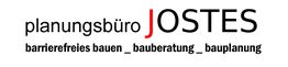 Logo mit Text: "Planungsbüro JOSTES, barrierefreies bauen, bauberatung, bauplanung".
