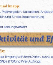 Leistungen und Philosophie eines Unternehmens auf Deutsch, Fokus auf Effektivität und Effizienz.