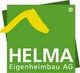 Grünes Logo der HELMA Eigenheimbau AG mit gelbem Hausdachsymbol.