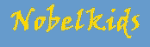 Gelbe Schrift "NobelKids" auf blauem Hintergrund.