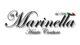 Testo calligrafico: "Marinella Haute Couture dal 1986", bandiera italiana in alto a destra.