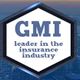 Hexagonal logo with "GMI" and "leader in the insurance industry" text.