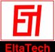 Ein rotes, stilisiertes Logo "ET" mit dem Text "EltaTech" darunter auf schwarzem Hintergrund.