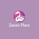 White swan logo on purple background with text "Zana's Place."