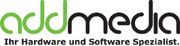 Logo von "add media", Text: "Ihr Hardware und Software Spezialist".