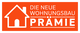 Rotes Logo mit weißem Haus-Symbol und Schrift: "Die neue Wohnungsbauprämie".