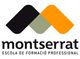 Logotipo de Montserrat Escola de Formació Professional con figuras geométricas en negro, gris y naranja.