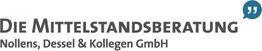 Logo der Firma Die Mittelstandsberatung Nollens, Dessel & Kollegen GmbH mit Anführungszeichen-Symbol.