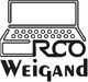 Logo mit einer stilisierten Schreibmaschine und dem Text "RCO Weigand".