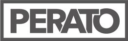 Textlogo "PERATO" in dicken schwarzen Buchstaben mit weißem Hintergrund und grauem Rahmen.