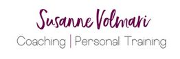 Text in lila und grau: "Susanne Volmari Coaching | Personal Training".