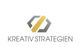 Logo mit grauem Hexagon und gelbem Streifen, darunter Text "Kreativ Strategien".