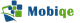 Logo with green and blue squares and stylized text "MobiQe."