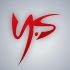 Rotes stilisiertes Logo auf grauem Hintergrund, das wie die Buchstaben "YS" aussieht.