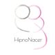 Dibujo abstracto con círculos y líneas, texto "HipnoNacer" debajo en fondo blanco.