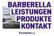 Text: "Barberella, Leistungen, Produkte, Kontakt" in lila Schrift.