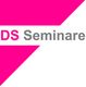 Logo mit pinkem Dreieck und Text "DS Seminare" in Grau und Pink auf weißem Hintergrund.