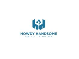 Blue logo with "Howdy Handsome" text and tagline "For All Things Men."