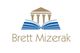 Logo with a book and pillars above the name "Brett Mizerak."