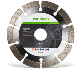 Runde Trennscheibe mit Markenlabel "rentech", Durchmesser 125mm, max 80 m/s, EN13236.