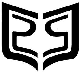 Schwarzes symmetrisches Logo mit stilisiertem "R" und "S" auf weißem Hintergrund.