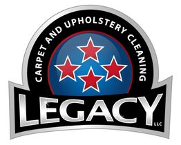 Legacy LLC logo with stars and text "Carpet and Upholstery Cleaning".