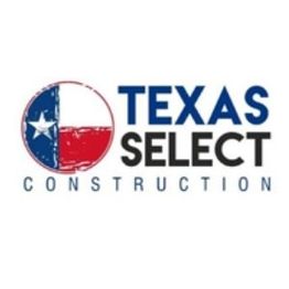 Texas Select Construction logo with Texas flag design in a circle.