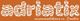 Adriatix-Logo mit Wellenmuster, Text: "accommodations in Croatia", orange Hintergrund.