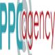 Stylized text logo reading "PPC agency" with teal and red letters.