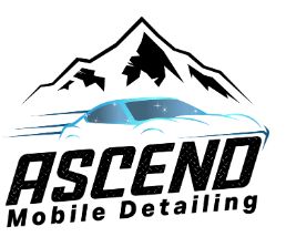 Logo: Ascend Mobile Detailing with a car silhouette and mountain backdrop.