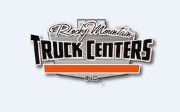 Logo of Rocky Mountain Truck Centers with stylized text and orange stripe.