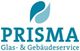 Logo von PRISMA Glas- & Gebäudeservice mit blauem Tropfenmotiv oben.