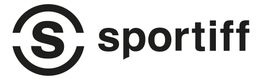 Logo met zwarte letter 'S' in cirkel en het woord "sportiff" ernaast.
