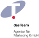 Abstraktes Logo mit Schriftzug: "das Team, Agentur für Marketing GmbH".