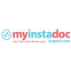 Logo of "My Instadoc Urgent Care" with blue medical cross and text in red and blue.
