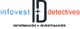Logo de Infovest Detectives con letras azules, rojas y negras sobre fondo blanco.