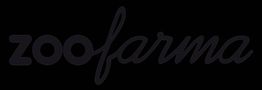 Logo de Zoofarma con texto en negro sobre fondo negro.