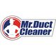 Logo of "Mr. Duct Cleaner" with silhouette of a person on a red and blue background.