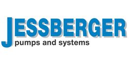 Logo mit blauem Text: "JESSBERGER pumps and systems".